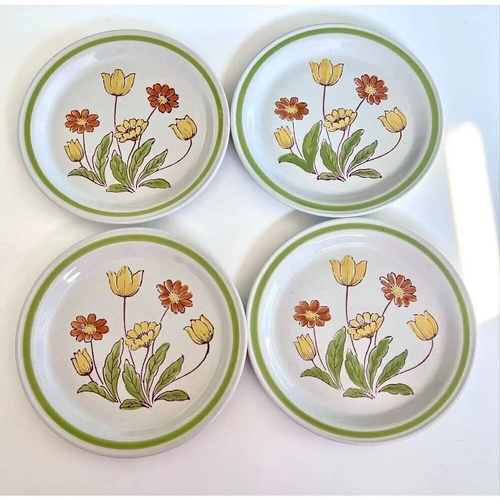 4 Country Casual Stoneware Sunnyvale Chop Plate Round Platter 12" Japan